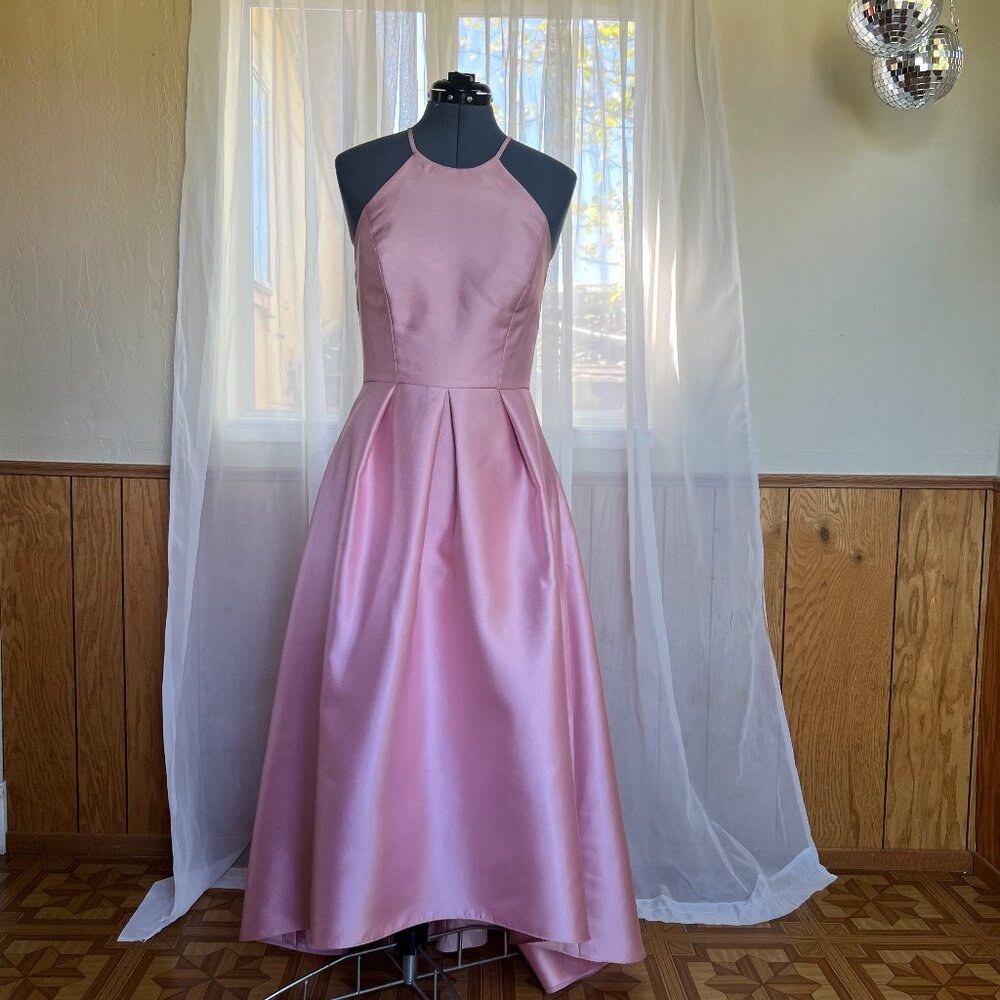 Alfred Sung Blossom Halter Backless High-Low Dress Sz6